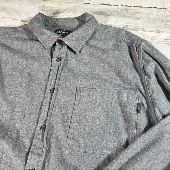 Eddie Bauer Men’s Long Sleeve Gray Cotton Flannel Button Shirt Size 2XL XXL - Picture 2 of 7